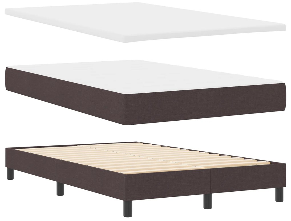 Cama Box com Colchão & Banco Castanha 120x200 cm Tecido