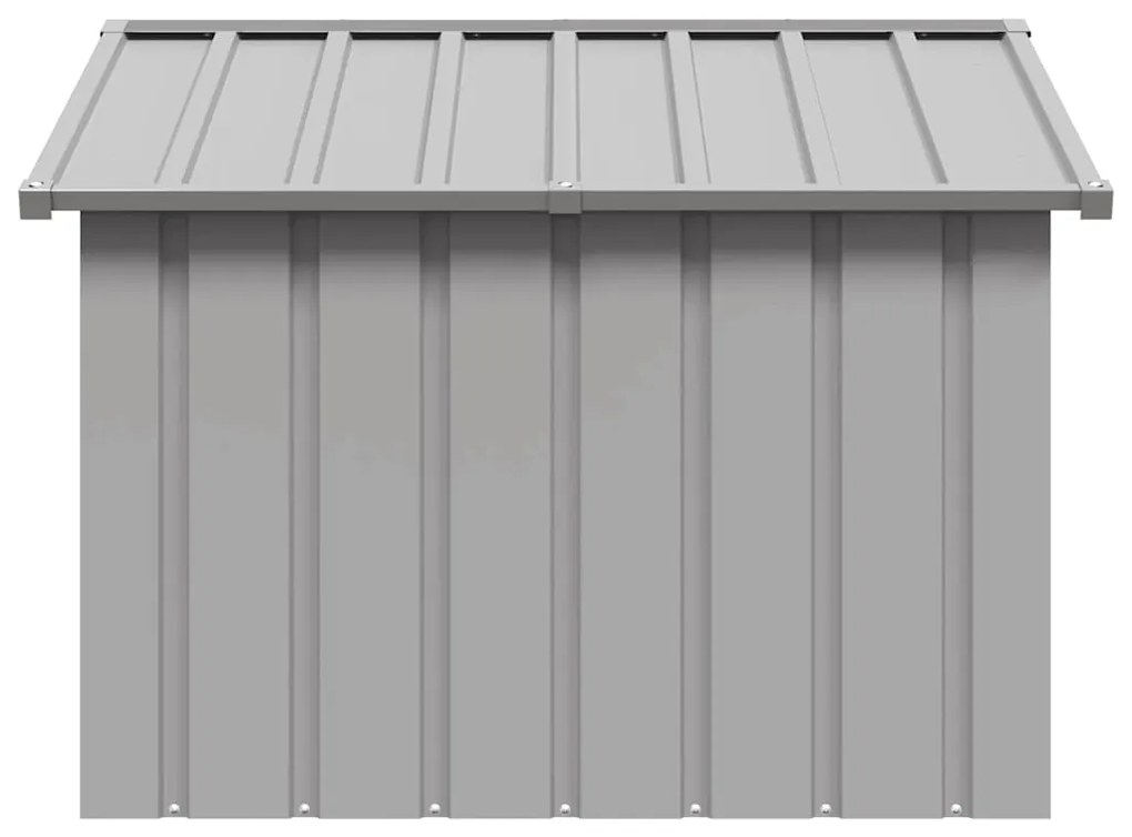 Casota para cães 116,5x103x81,5 cm aço galvanizado cinzento