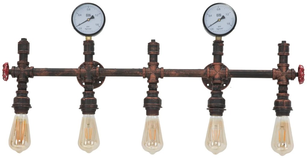 LÂMPADA DE PAREDE INDÚSTRIA 5 LUZES CM 86X9X32