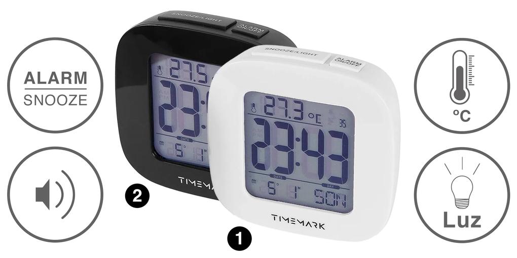 Despertador Timemark Digital Plástico Multicor 9.5X4cm