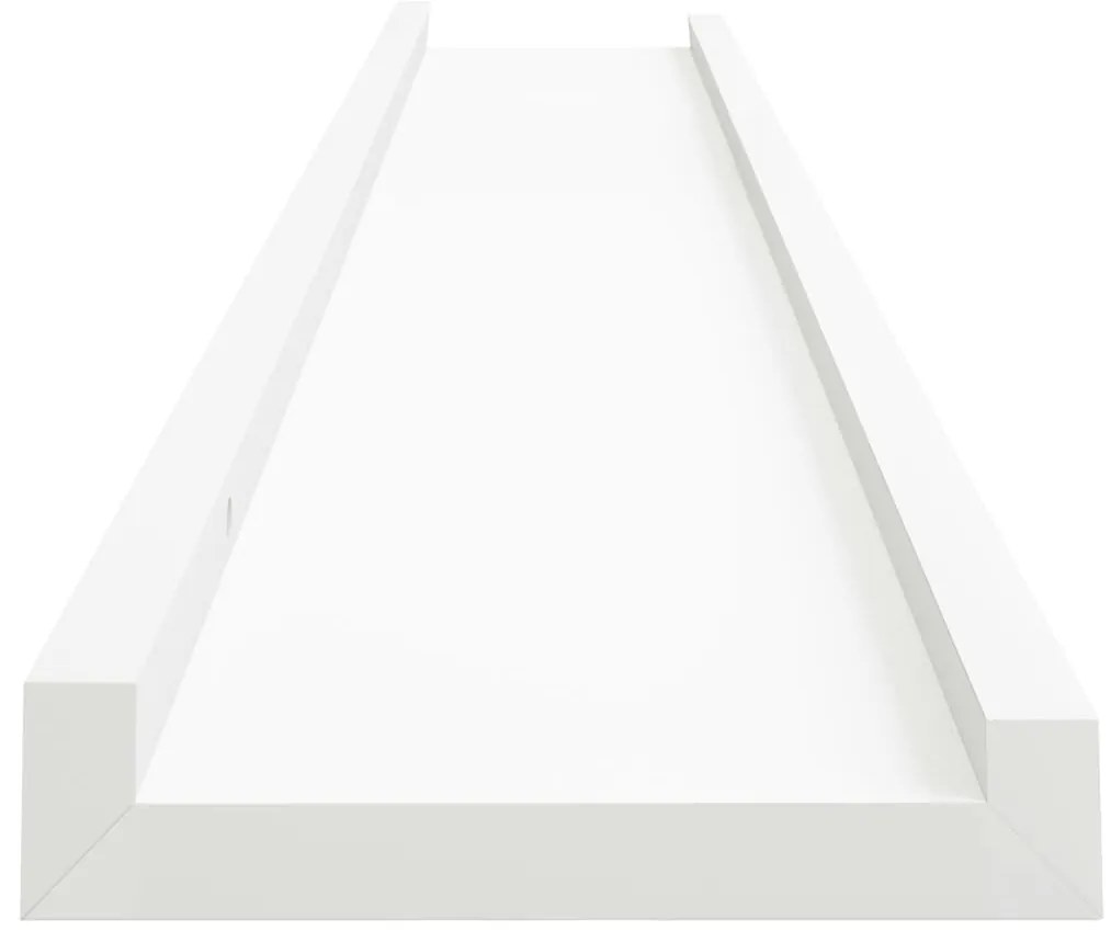 Unidade de prateleiras com rebordo 2 pcs 80x9x3 cm MDF branco