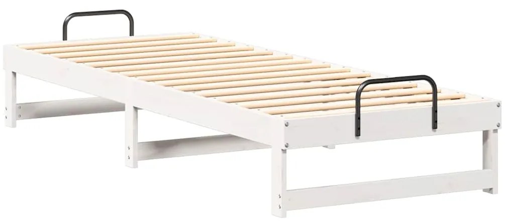 Estrutura de Cama com Alças Branco 80 x 200 cm