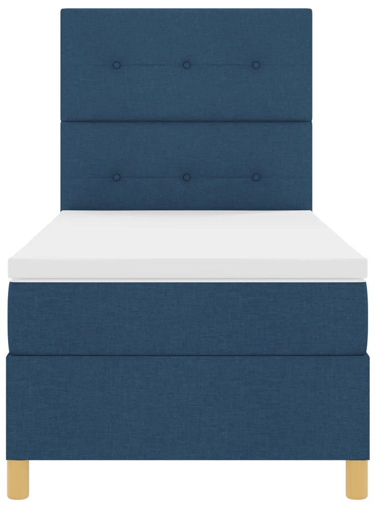 Cama Box com Colchão Azul 80x200 cm Tecido