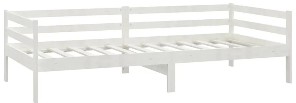 Sofá-cama 90x200 cm madeira de pinho maciça branco