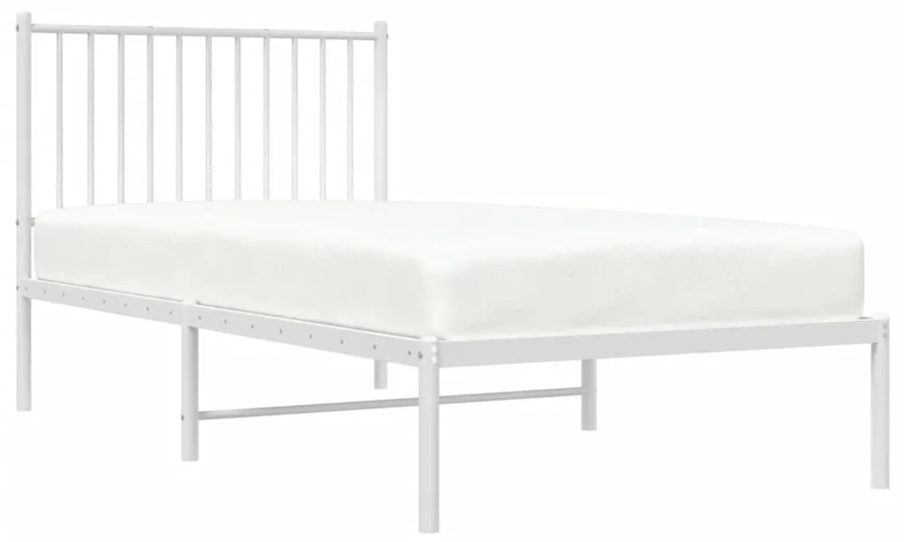 Estrutura de cama com cabeceira 90x190 cm metal branco