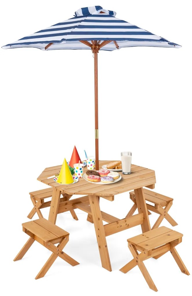 Caixa de areia infantil de madeira com cobertura e design de tenda