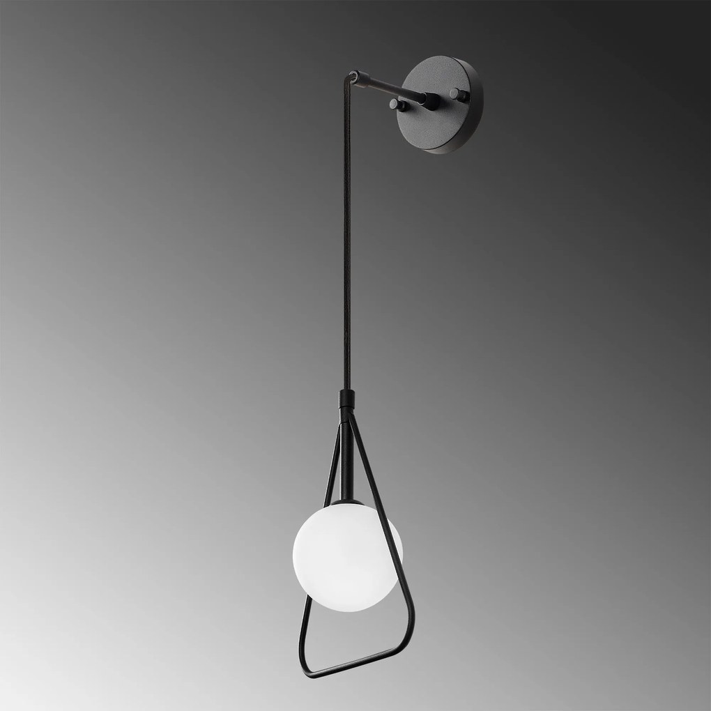Candeeiro de Parede Geometri – Preto/Branco – 20 x 15 cm