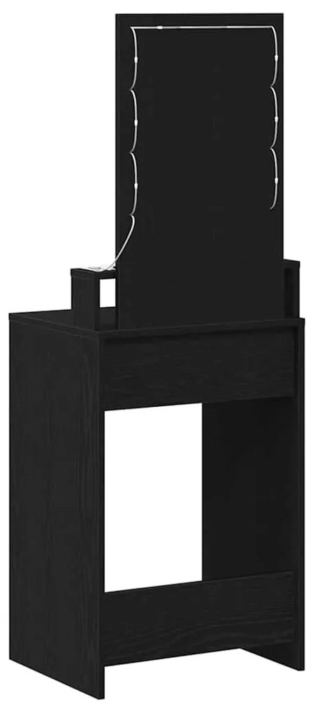 Mesa de Maquiagem vidaXL com Luzes LED Preto e Carvalho 50x41x140 cm