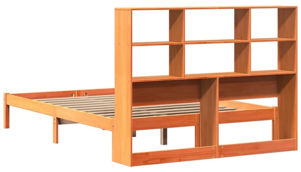 Cama com estante sem colchão 135x190 cm pinho maciço