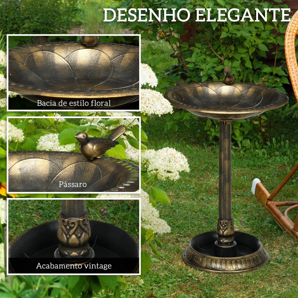 Banheira para Pássaros de Jardim Altura 72 cm Comedouro para Pássaros