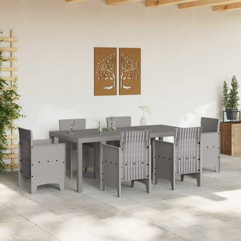 Mesa de Jardim vidaXL Cinzento-claro 200x100x73 cm Polirattan