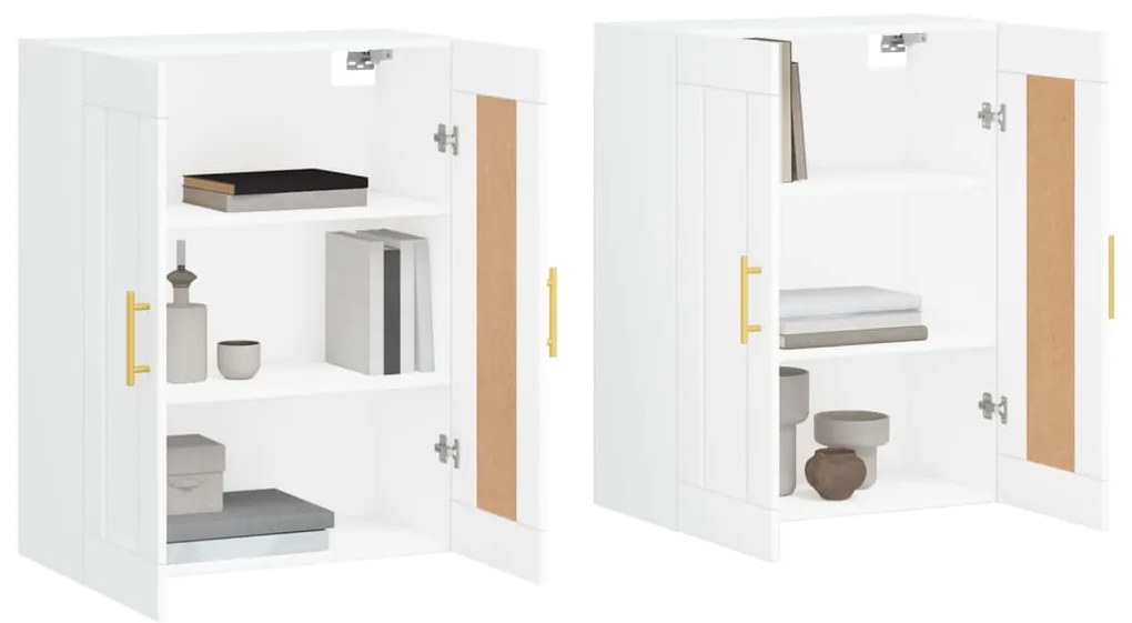 Móveis de parede 2 pcs derivados de madeira branco