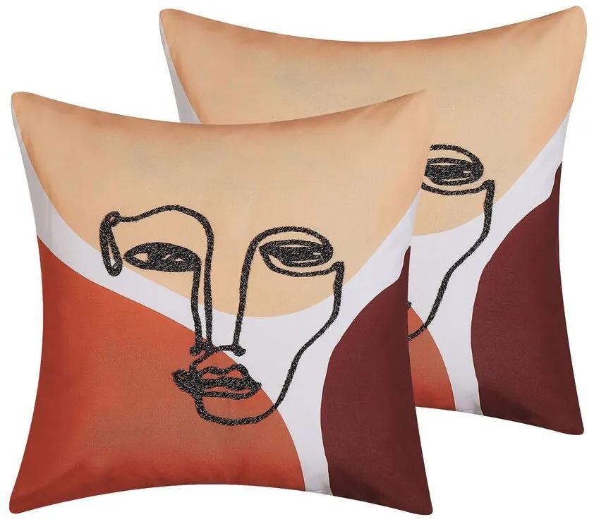 Conjunto de 2 almofadas decorativas bordadas multicolor 45 x 45 cm RUDBEKIA Beliani
