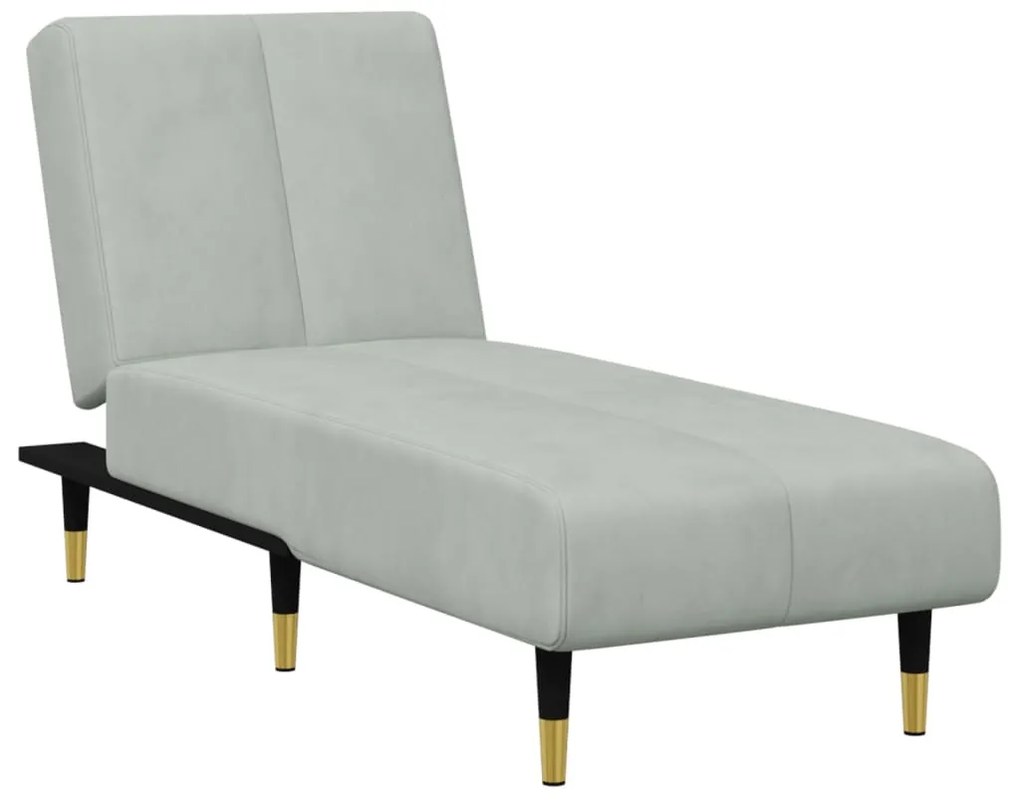 2 pcs conjunto de sofás veludo cinzento-claro