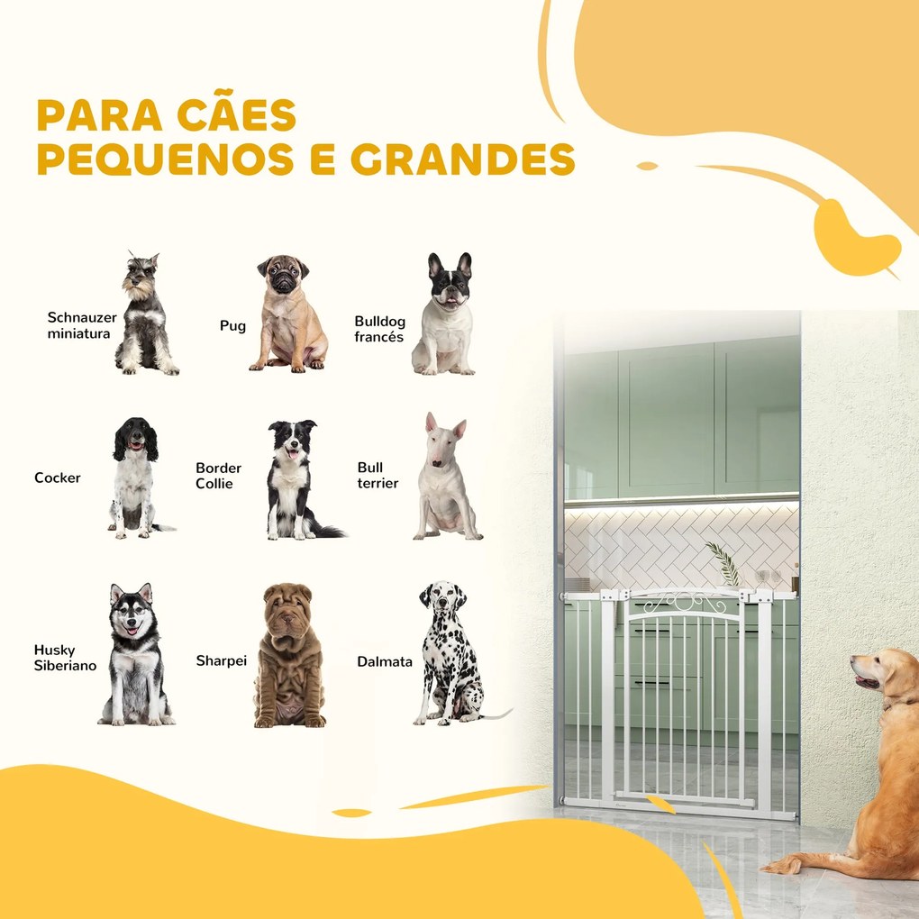 PawHut Barreira de Segurança para Cães Extensível 76-102 cm Barreira p