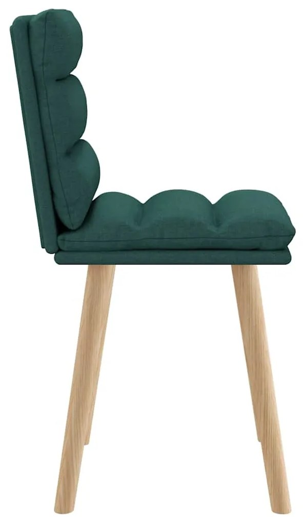 Cadeiras de jantar 2 pcs tecido verde-escuro