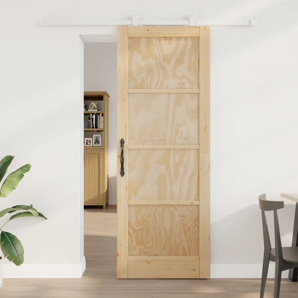 Portal Deslizante com Conjunto de Acessórios 78x211 cm Madeira Sólida