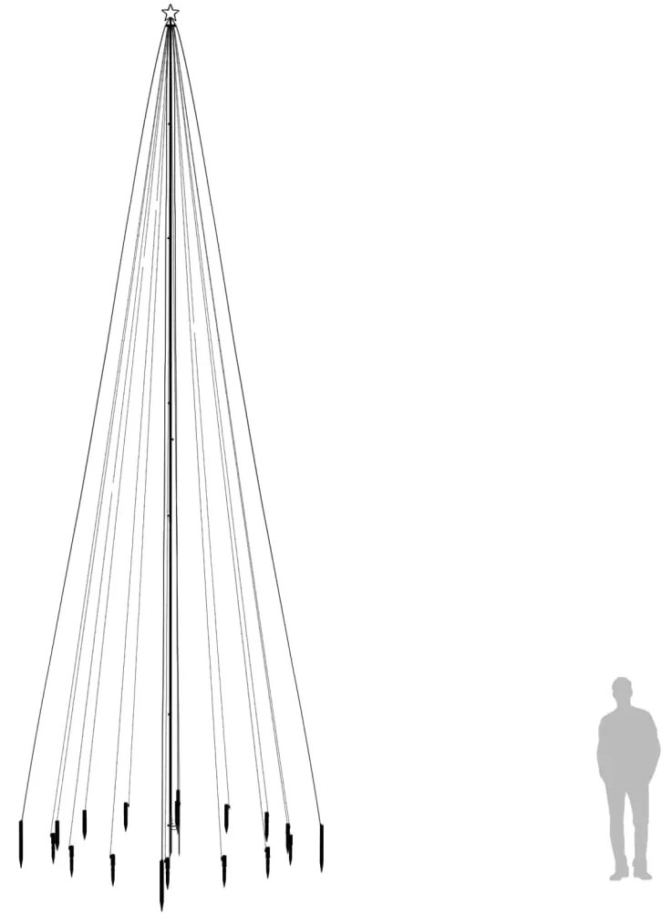 Árvore de Natal com espigão 1134 luzes LED 800 cm branco frio