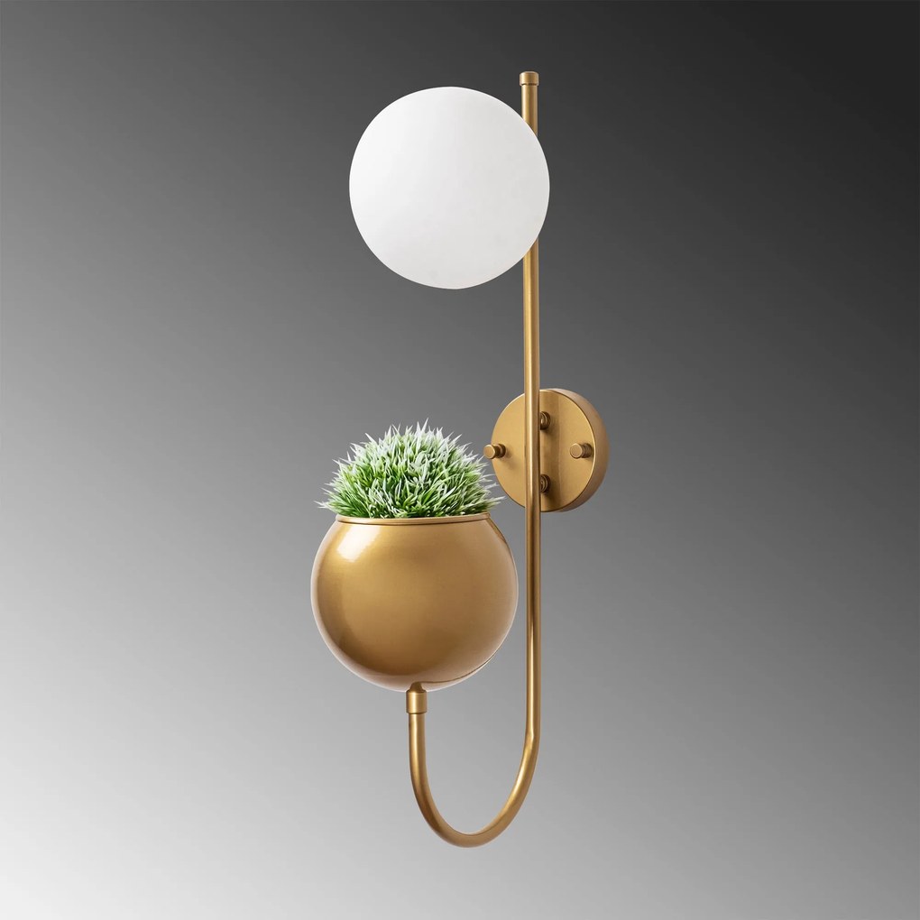 Aplique de Parede Pot – Dourado Brilhante – 15 x 23 x 61 cm