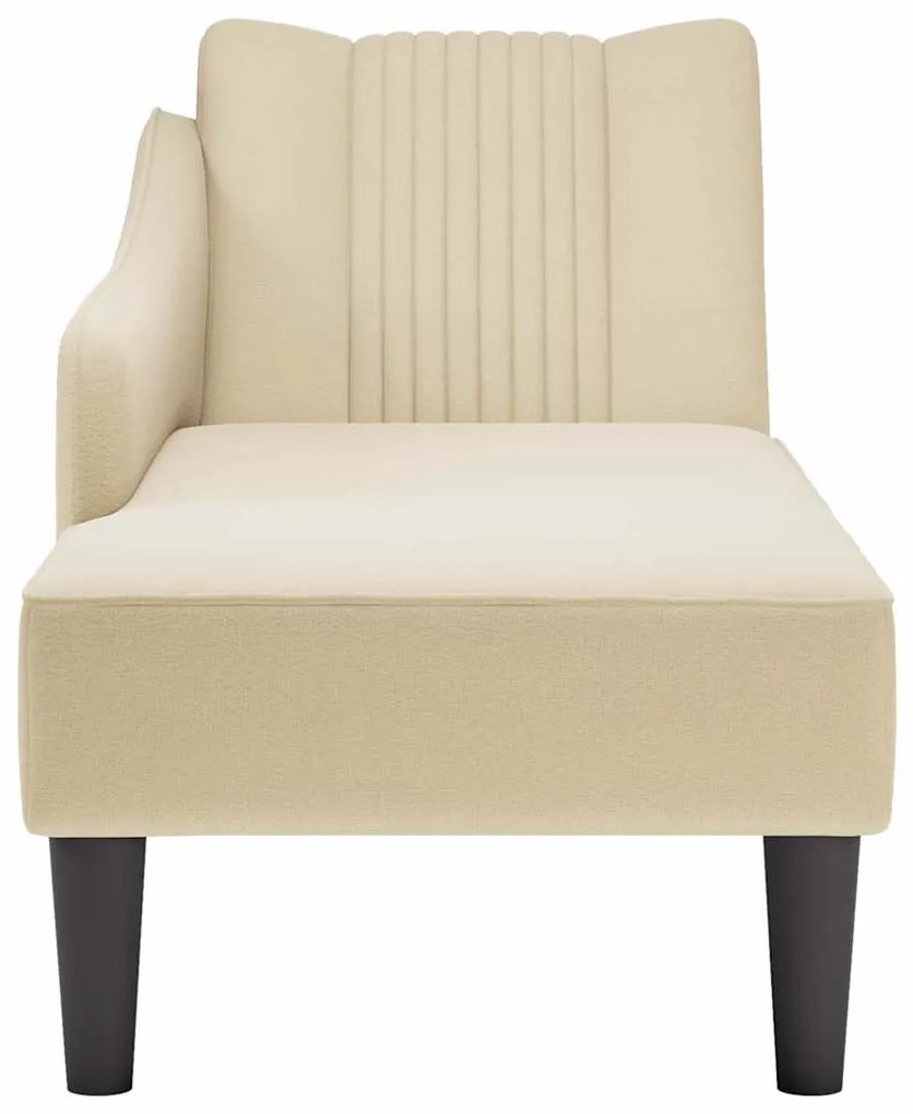 Chaise lounge com tecido creme para apoio de braço direito