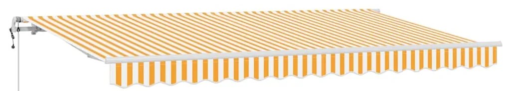 Toldo Retrátil Amarelo e Branco 400x200 cm 400 x 200 cm 4 x 2 m