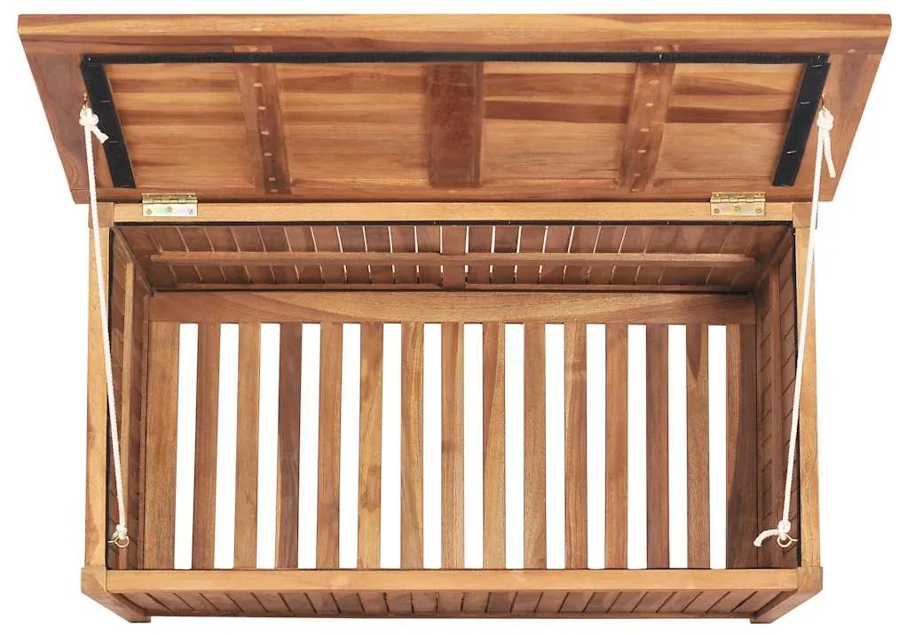Caixa arrumação para jardim 90x50x58 cm madeira de teca maciça