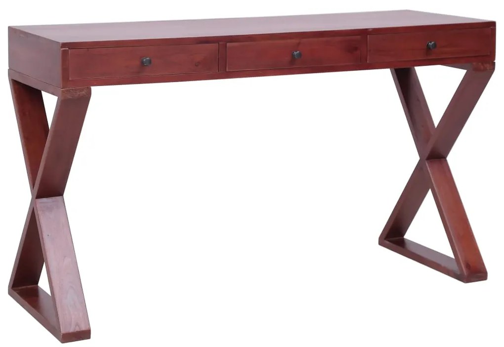 Secretária 115x47x77 cm madeira de mogno maciça castanho