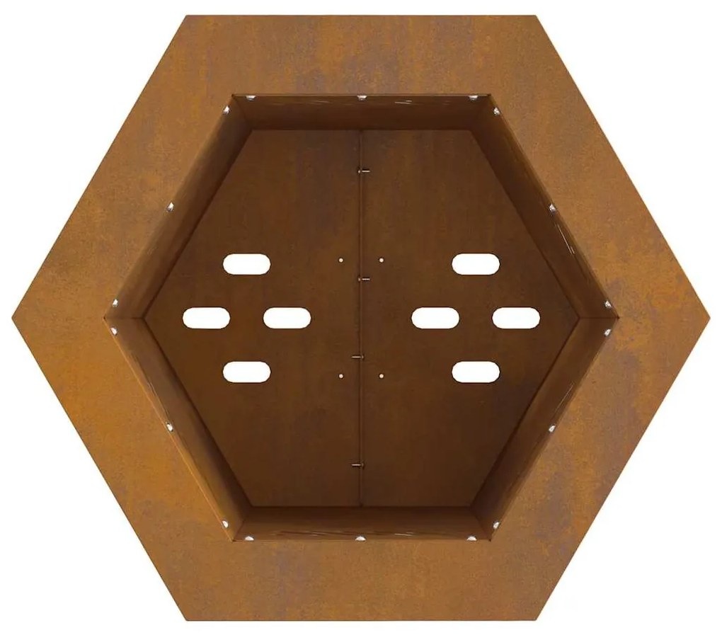 Fogueira Sem Fumaça Hexagonal 38x38x51 cm Aço Resistente às Intempérie