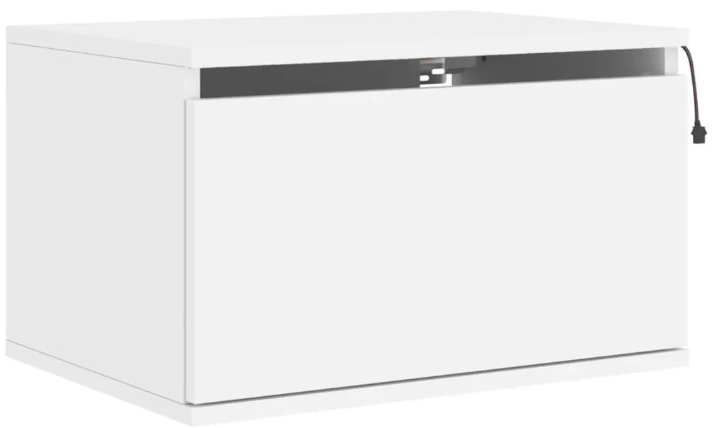 Mesa de cabeceira de parede com luzes LED branco