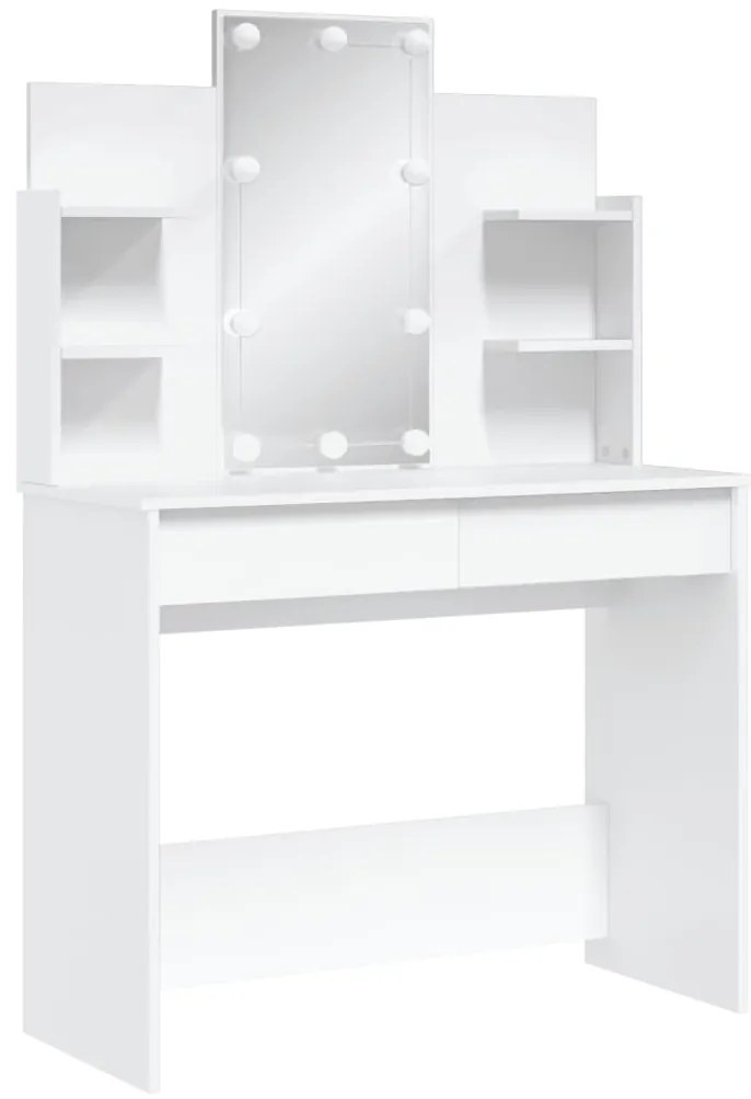 Toucador com luzes LED 96x40x142 cm branco