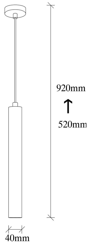 Candeeiro Best – Preto – Diâmetro 4 cm, Altura 92 cm