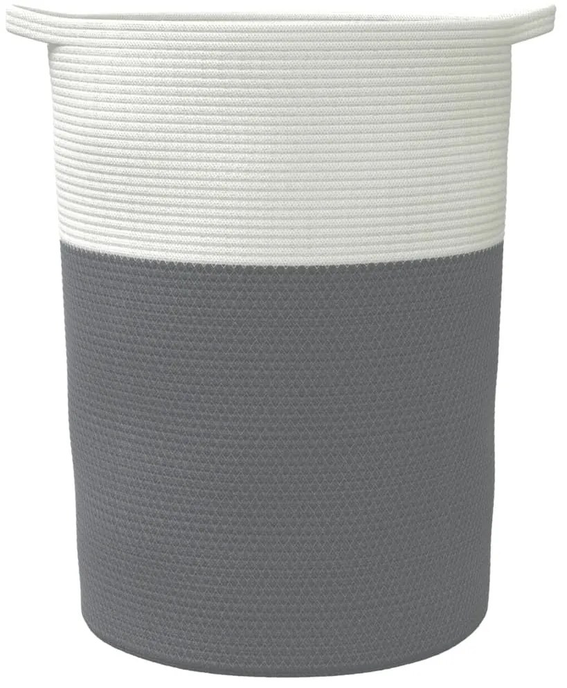 Cesto de arrumação Ø49x65 cm algodão cinzento e branco