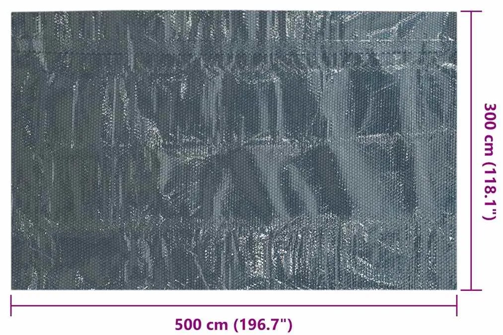 Película para piscina PE solar flutuante 500x300cm preto e azul