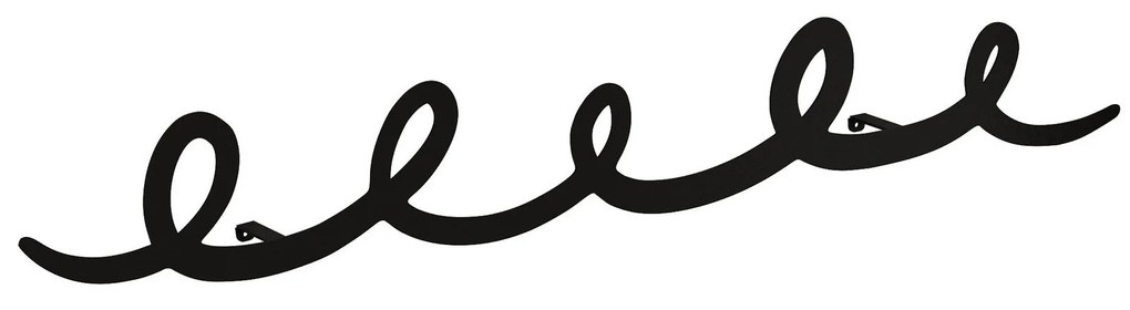Cabide de Parede Metálico Sing – Preto – 80x12x5 cm
