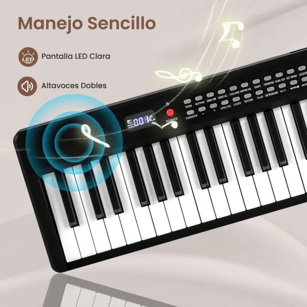 Teclado de piano elétrico dobrável com 88 teclas, tamanho normal, semi-pesado e portátil com MIDI 128 x 23 x 6 cm Preto