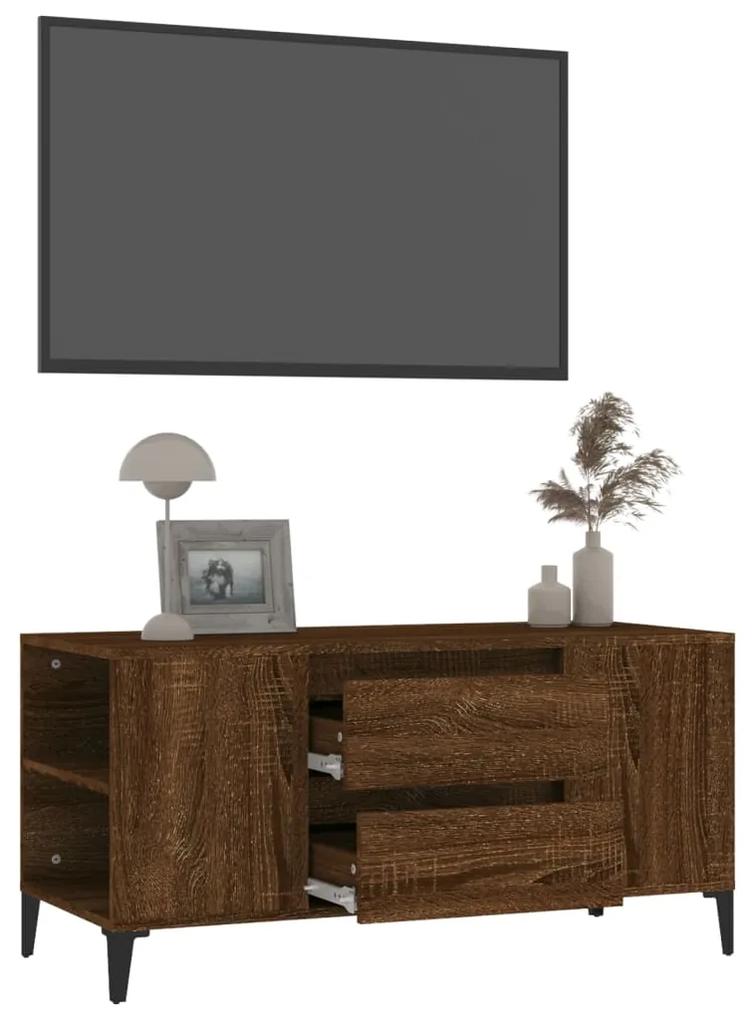 Móvel p/ TV 102x44,5x50 cm derivados madeira carvalho castanho