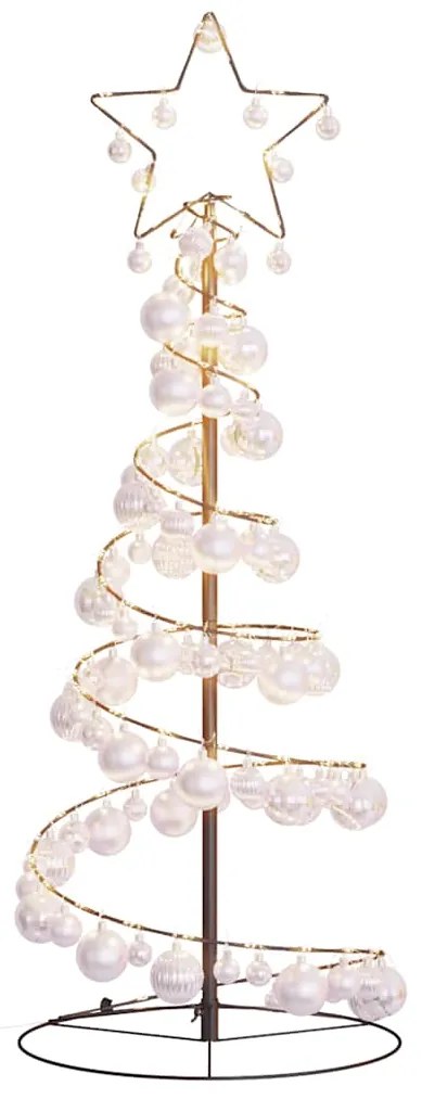 Árvore de Natal LED com Baubles 80 LEDs Branco Quente 120 cm