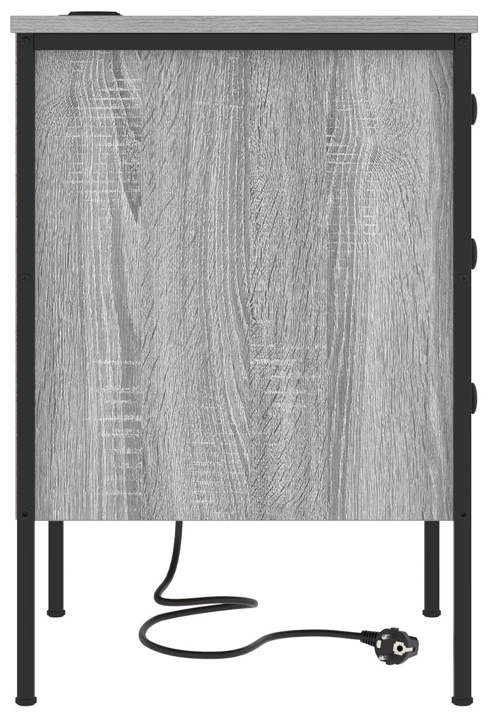 Armário de Cabeceira com gaveta Sonoma cinzento 42 x 41 x 61 cm