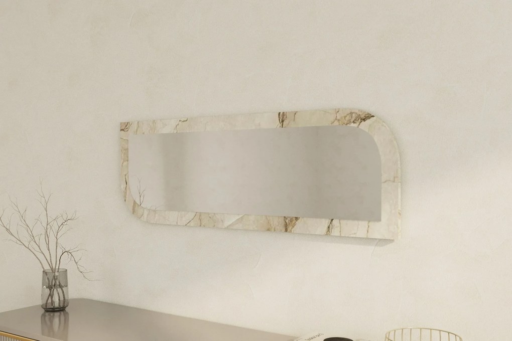 Espelho Arni – Mármore Éfeso – 40x120 cm