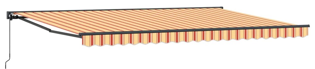 vidaXL Toldo Retrátil Manual Multicolor 500 × 300 cm Poliéster e Metal