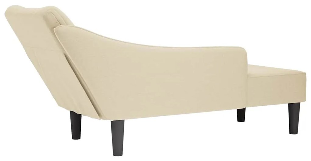 Chaise lounge com tecido creme para apoio de braço direito
