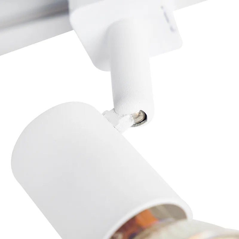 Sistema de calhas moderno com 5 focos monofásicos branco - Jeany