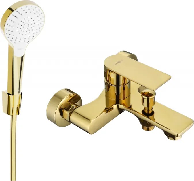 Mexen Royo R05 bateria de banho com conjunto de chuveiro, dourada - 7223R05-50