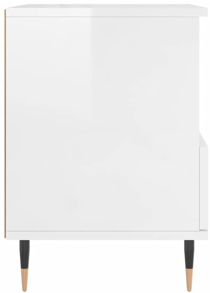 Mesa de cabeceira 2 pcs derivados de madeira branco brilhante