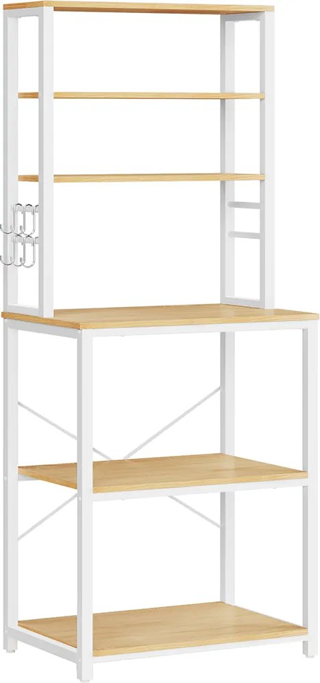 Armário cozinha design industrial 40 x 60 x 167 cm carvalho e branco