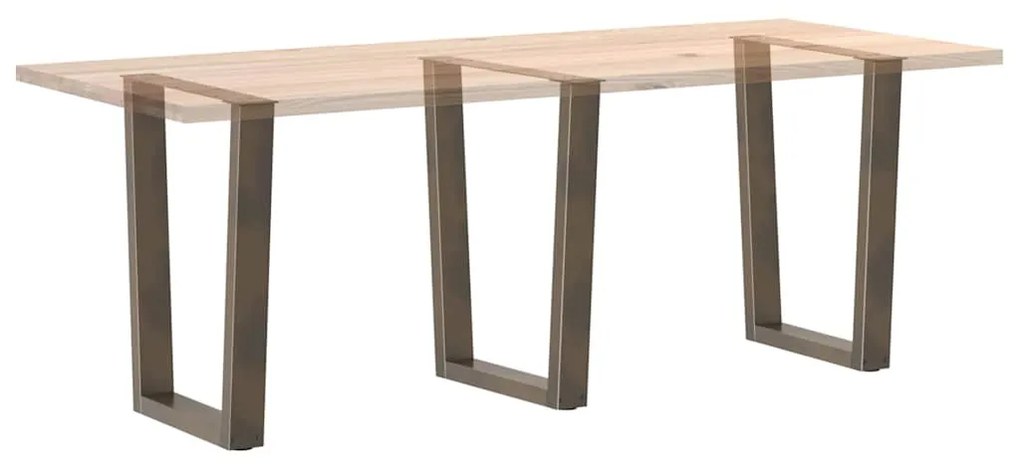 Mesa de jantar pernas 3 pcs forma V 70x(72-73,3) cm aço natural