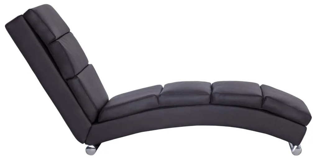 Chaise longue couro artificial castanho