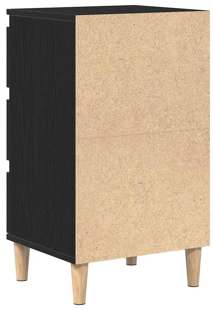 Mesa de Cabeceira vidaXL Preto Carvalho 40x35x70 cm Madeira Derivada