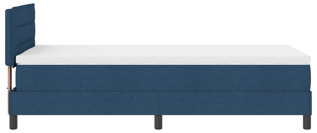 Cama Box Spring com Colchão Azul 90x200 cm Tecido