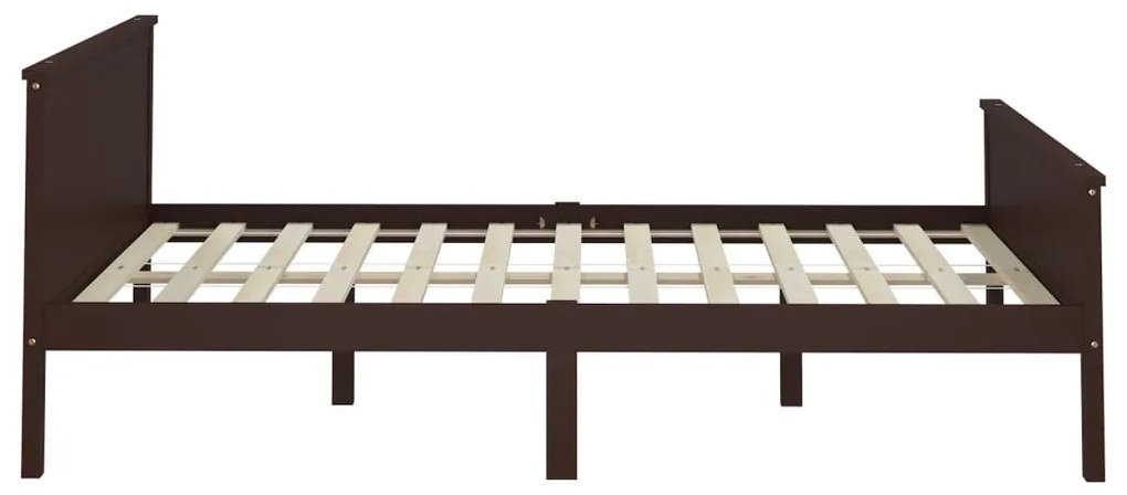 Estrutura de cama 160x200 cm pinho maciço castanho-escuro